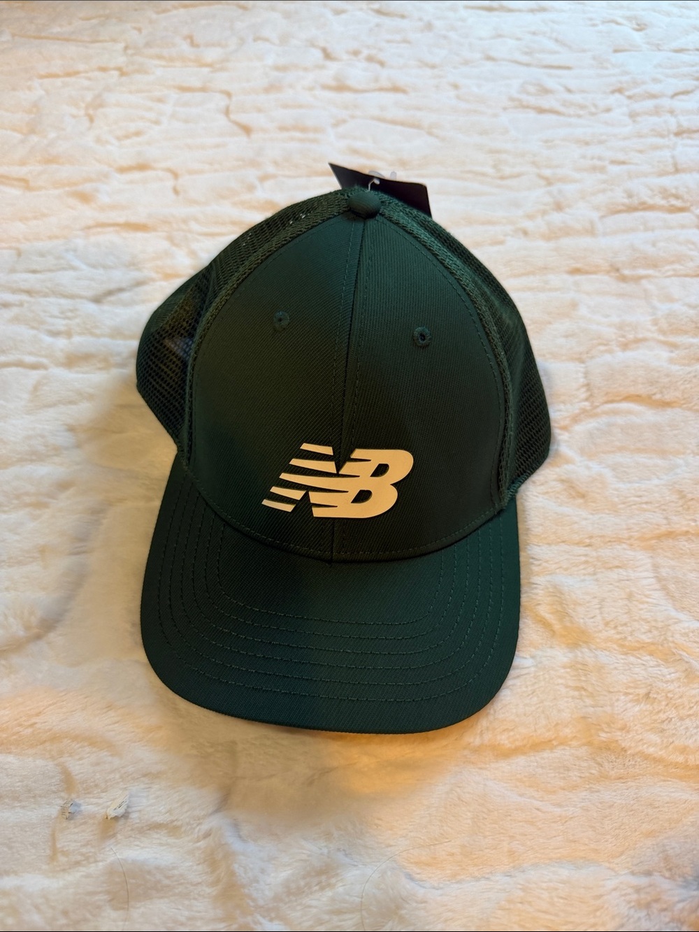 New Balance Dark Green Trucker Hat with White NB Logo